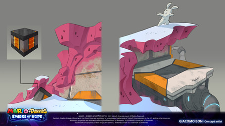 ambiguous_anthro ambiguous_gender anthro box closed_frown container copyright_symbol featureless_legs frown fur gradient_background grey_background light long_ears looking_down mitten_hands mouth_closed noseless nude_ambiguous nude_anthro simple_background snow solo standing symbol text title white_body white_fur wire year giacomo_boni mario_plus_rabbids_sparks_of_hope raving_rabbids rayman_(series) ubisoft lagomorph mammal rabbid 16:9 2023 4k absurd_res adobe_photoshop_(artwork) artist_name colored crossover digital_drawing_(artwork) digital_media_(artwork) english_description english_text hi_res lighting multiple_images official_art procreate_(artwork) shaded widescreen