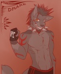 abs beard biceps black_hair black_nose blue_eyes body_markings brown_eyes brown_fur canine chest_tuft clothing collar drake facial_hair fangs flexing fur gloves grey_fur grin hair heterochromia lockworkorange looking_at_viewer male mammal markings muscles pants pecs plain_background pose red_background red_hair shorts smile solo spiked_collar standing tattoo teeth topless tuft
Rating: Safe
Score: 2
User: furmann
Date: June 27, 2013