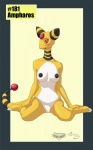 2011 ampharos anthro anthrofied biped black_nipples blush breasts collaboration female generation_2_pokemon genitals hashtag id_number kneeling looking_at_viewer mingchee navel nintendo nipples notorious84 nude number pinup pokemon pokemon_(species) pokemorph pose presenting pussy red_eyes solo species_name tail text the_pokedex_project yellow_body yellow_skin