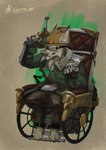 anthro beanie clothing disability explosives eyewear fantasy grenade gun hat headgear headwear male ranged_weapon solo vehicle weapon wheelchair gaertan dungeons_and_dragons hasbro wizards_of_the_coast felid feline lynx mammal tabaxi digital_drawing_(artwork) digital_media_(artwork) hi_res sketch