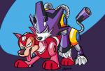 all_fours anal doggystyle duo feral from_behind_position licking machine male male/male purple_body quadruped red_body sex tongue tongue_out iron_raptor capcom mega_man_(series) rush_(mega_man) treble_(mega_man) canid canine canis domestic_dog mammal robot 2017 digital_drawing_(artwork) digital_media_(artwork) hi_res signature