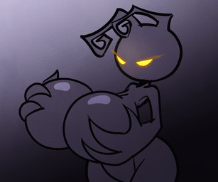 antennae_(anatomy) areola big_breasts black_areola black_nipples breasts featureless_breasts female hand_on_breast huge_breasts nipples not_furry solo yellow_eyes sachasketchy kingdom_hearts square_enix heartless humanoid shadow_(kingdom_hearts) 6:5 animated