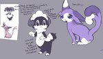 2_tails ambiguous_gender anthro critique duo feral multi_tail reference_image tail text dokudrinker nintendo pokemon eeveelution espeon generation_2_pokemon generation_8_pokemon indeedee pokemon_(species) english_text hi_res