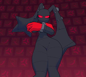 4_fingers anthro big_butt big_hands blinking butt crossed_arms cuff_(restraint) eyelashes female female_anthro fingers floppy_ears genitals hip_sway humanoid_genitalia humanoid_vulva long_ears looking_aside looking_at_viewer looking_down looking_down_at_viewer multiple_angles music navel pupils red_butt red_eyes red_sclera red_text red_vulva restraints solo stitch_(sewing) text thick_thighs vulva wide_hipped_anthro wide_hipped_female wide_hips sharpybutts ankha_zone beltz_(jumpbreak96) lagomorph leporid mammal rabbit 2025 3d_(artwork) 3d_animation animated artist_name digital_media_(artwork) sound watermark webm