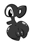 1_eye anus big_butt black_body black_eyes black_pussy butt butt_focus clitoris female genitals looking_at_viewer looking_back not_furry pokemorph pussy rear_view semi-anthro simple_background solo thick_thighs white_background 1upgobbo nintendo pokemon eye_creature generation_2_pokemon letter_creature pokemon_(species) unown_(pokemon) unown_f 2021 digital_media_(artwork) hi_res monochrome