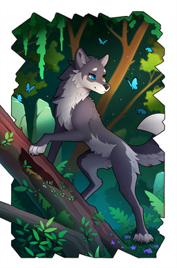 claws countershade_torso countershading feet feral front_view fur inner_ear_fluff outside smile solo standing tail toes tuft yakovlev-vad canid canine canis mammal wolf 2026 digital_drawing_(artwork) digital_media_(artwork) hi_res