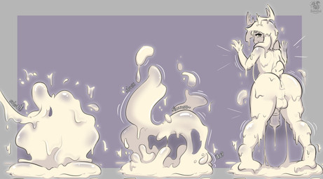 animal_genitalia animal_penis anthro antlers bodily_fluids bubble cum cum_drip cum_on_body cum_on_ear cum_on_face cum_on_fur cum_on_ground cum_on_wall cum_pooling cum_transformation deer_antlers dripping equine_genitalia equine_penis excessive_cum excessive_genital_fluids genital_fluids genitals hooves horn implied_cock_vore leaning_on_wall male penis presenting rabbit_ears scut_tail short_tail simple_background solo sound_effects spread_legs spreading tail text thick_thighs transformation white_body baloodial harley_(nsfx) cryptid cum_creature deer equid goo_creature hare hybrid jackalope lagomorph leporid mammal rabbit hi_res