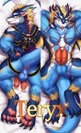 2_penises 4_toes 5_fingers animal_genitalia animal_penis anthro anus arms_tied balls bdsm blep blonde_hair blue_body blue_face blue_fur blue_hair blue_tail blush blush_lines bodily_fluids body_hair bondage bound butt claws countershade_arms countershade_balls countershade_butt countershade_ears countershade_face countershade_feet countershade_genitalia countershade_legs countershade_tail countershading cum dakimakura dipstick_tail erection fangs feet fingers front_view fur genital_fluids genitals hair half-closed_eyes hands_behind_back hands_behind_head happy_trail harness harness_only hemipenes hindpaw horn leaking_cum leaking_precum looking_at_viewer looking_back male male/male markings multi_genitalia multi_penis multicolored_body multicolored_face multicolored_fur multicolored_hair multicolored_horn multicolored_tail narrowed_eyes nubbed_penis orange_tail pawpads paws penis pillow precum pubes purple_body purple_fur purple_hair purple_tail rear_view restraints rope rope_bondage rope_harness saliva saliva_on_tongue sweat tail tail_markings teeth toes tongue tongue_out vein veiny_penis white_body white_face white_fur white_hair white_pubes white_tail_tip wings wings_tied yellow_body yellow_eyes yellow_face yellow_fur mao.j midwest_furfest mythology teryx solaris teryx_commodore dragon mythological_creature mythological_scalie scalie hi_res