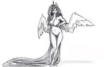 anthro big_breasts breasts female folded_wings genitals hand_on_breast hooves horn long_tail navel nude pussy simple_background solo spread_wings standing tail unguligrade white_background wings snickerlewdles hasbro my_little_pony mythology gingersnaps_(oc) equid equine mammal mythological_creature mythological_equine winged_unicorn hi_res sketch