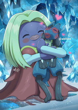 after_kiss ambiguous_gender blush blush_stickers duo female kiss_mark kissing lips lipstick makeup overweight purple_body smile thick_lips unconscious abilirn nintendo pokemon canid canine generation_1_pokemon generation_4_pokemon jynx lucario mammal pokemon_(species) absurd_res hi_res