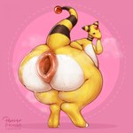 1:1 2024 absurd_res ampharos anthro anus barely_visible_genitalia barely_visible_pussy big_anus big_butt blush bodily_fluids breasts butt digital_drawing_(artwork) digital_media_(artwork) digitigrade female gaping gaping_anus generation_2_pokemon genitals hand_on_butt hi_res huge_anus huge_butt hyper hyper_anus hyper_butt looking_at_viewer musk musk_clouds nintendo nude pepperpkmon88 pokemon pokemon_(species) puffy_anus pussy raised_tail simple_background solo sweat sweatdrop sweating_profusely tail thick_thighs watermark