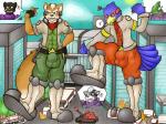 anthro arwing bulge city clothing group hyper landmaster macro male melanistic micro stomping sebafox nintendo star_fox falco_lombardi fox_mccloud leon_powalski panther_caroso wolf_o'donnell wolfen avian bird canid canine canis chameleon felid fox lizard mammal pantherine reptile scalie wolf 4:3 hi_res