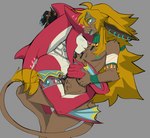alternate_species anthro duo hug male male/male nude piercing rauru's_arm tail 6my nintendo tears_of_the_kingdom the_legend_of_zelda link link_(zonai_form) prince_sidon zonai_link fish marine zonai zora digital_media_(artwork)