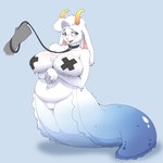 anthro bdsm collar duo female leash pasties petplay roleplay solo_focus masc0t361 aquatic_gastropod bovid caprine gastropod goat hybrid mammal marine mollusk nudibranch sea_slug slug 1:1 hi_res