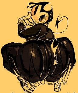 ass_clapping big_butt blush blush_lines bottom_heavy butt cartoon_gloves clothing crouching curved_horn dot_eyes femboy footwear grin high_heels horn huge_butt male pear-shaped_figure shoes simple_eyes slightly_chubby slightly_chubby_male smile spade_tail tail thick_thighs twerking wide_hips gat0pussy24 bendy_and_the_ink_machine bendy_the_dancing_demon demon demon_humanoid humanoid ink_creature monochrome