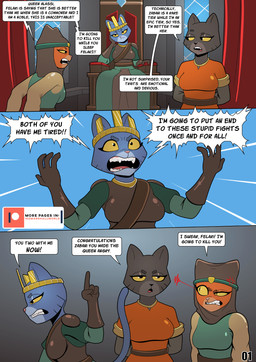 angry anthro breasts clothed clothing dialogue female group medieval_clothing speech_bubble text trio yellow_sclera ike_marshall microsoft the_elder_scrolls the_elder_scrolls:_castles alassi felari_(ike_marshall) zabani_(ike_marshall) felid khajiit mammal comic english_text hi_res