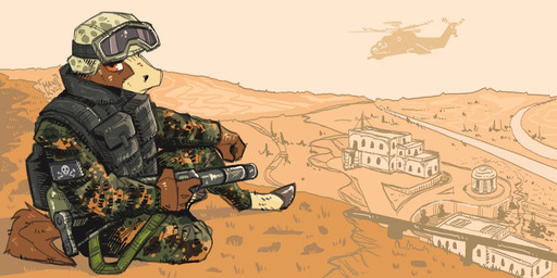aircraft anthro armor barefoot bulletproof_vest clothing eyewear feet goggles gun headgear helicopter helmet holding_gun holding_object holding_ranged_weapon holding_rifle holding_weapon hooves horse_tail looking_at_viewer male military military_clothing military_uniform orange_eyes ranged_weapon rifle solo tail topwear town uniform vehicle vest weapon mawkvlt equid equine horse mammal 2:1 hi_res