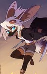 anthro blue_eyes breasts clothed clothing eyebrows eyelashes female hair looking_at_viewer solo white_hair aseethe melody_(aseethe) canid canine fennec_fox fox mammal true_fox 2022 digital_media_(artwork) hi_res