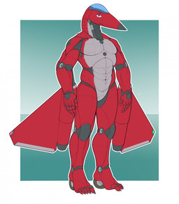 aircraft airplane anthro blue_eyes cockpit featureless_crotch front_view grey_body hip_wings jet jet_engine machine male metallic_body not_furry nude nude_anthro nude_male red_body simple_background solo standing unusual_wing_placement vehicle wheel wheel_feet wings ndragon3 aeromorph living_aircraft living_machine living_vehicle digital_media_(artwork) hi_res