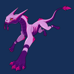 anthro belly claws fangs female feral fin horn paws pink_body purple_belly slim small_waist solo spade_tail tail teeth feralcatalyst dragon_booster mythology dragon mythological_creature mythological_scalie scalie alpha_channel hi_res