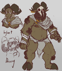 bandage bone bottomwear clothed clothing ear_piercing ear_ring hooves loincloth male nipple_piercing nipples piercing ring_piercing skull skull_head solo tentacles demonrat destry_(demonrat) bovid caprine goat mammal monster absurd_res hi_res