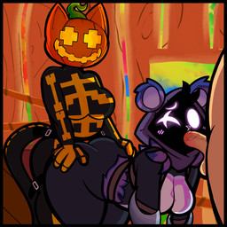 ambiguous_penetration bisexual detailed_background faceless_character faceless_male fellatio female female/female for_a_head hand_on_butt male male/female one_eye_closed oral penetration penile sex shed spitroast strapon wood heyomaerow epic_games fortnite raven_team_leader spice_(fortnite) bear felid feline human humanoid mammal 1:1 absurd_res hi_res