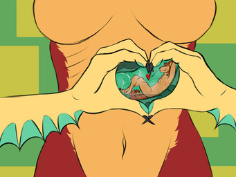 anthro belly bodily_fluids breasts digestive_fluids digestive_juice drooling duo endosoma fangs female female_pred fur gesture hair heart_gesture heart_symbol internal interspecies lunch male male/female micro nude oral_vore organs predator/prey safe_vore saliva simple_background size_difference slime smile soft_vore stomach stomach_acid tail teasing teeth vore wet willing_pred willing_prey x-ray_view superplus voretober voretober_2025 busya_(zeysse) duzya_(zeysse) canid canine chimera hybrid mammal 4:3 absurd_res digital_media_(artwork) hi_res