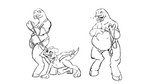 abdominal_bulge anthro anthro_pred anthro_prey biped collar duo fully_inside genitals grey_body hand_on_leash holding_leash holding_object larger_pred leash leashed_collar leashed_prey male male_pred male_prey penis slightly_chubby split_jaw vore silent_e halo_(series) microsoft xbox_game_studios ryzo_murgan alien kobold sangheili scalie 16:9 hi_res monochrome widescreen