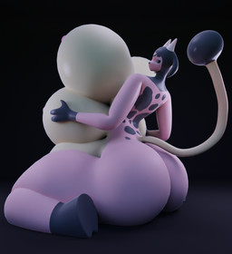 6_breasts animal_print anthro big_breasts big_butt breasts butt cow_print female hand_on_breast hooves huge_breasts hyper hyper_breasts looking_at_viewer multi_breast nipples pink_body simple_background solo darkdraketom nintendo pokemon generation_2_pokemon miltank pokemon_(species) 3d_(artwork) blender_(artwork) digital_media_(artwork)