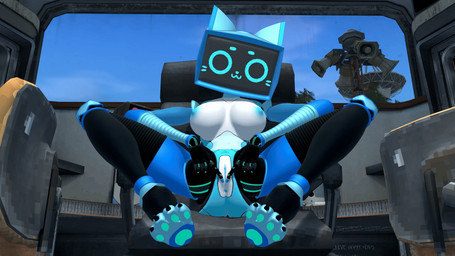 anthro anus blue_body blue_eyes breasts chair eyes_closed female furniture genitals heart_eyes heart_symbol looking_at_viewer looking_pleasured machine medium_breasts nipples on_chair paws presenting presenting_anus presenting_vulva sitting sitting_on_chair solo spread_anus spread_legs spread_vulva spreading vulva office_depot_(artist) voices_of_the_void kerfur_omega_(votv) felid feline mammal 16:9 3d_(artwork) 3d_animation animated digital_media_(artwork) widescreen