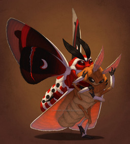 brown_background duo feral hug simple_background wings katie_hofgard arthropod insect lepidopteran moth 2012 digital_media_(artwork)
