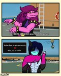 angry anthro chalk dialogue eye_patch eyewear female fulton_recovery group humor male muscular muscular_male parody profanity text trio huskydm deltarune konami kris_where_are_we metal_gear undertale_(series) kris_(deltarune) ralsei susie_(deltarune) bovid caprine dinosaur goat human mammal prehistoric_species reptile scalie 2021 comic english_text hi_res meme