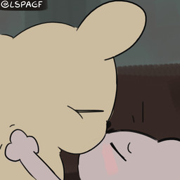 ambiguous_gender anthro duo falling kissing male on_top_of_another overweight pushing_away surprised white_body lspagf rain_world videocult gourmand_(rain_world) survivor_(rain_world) slugcat 1:1 absurd_res hi_res