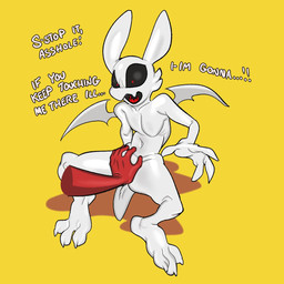 3_toes 4_fingers 5_fingers ambiguous_gender asking_to_stop black_sclera butt claws dialogue disembodied_hand duo explicitly_stated_nonconsent featureless_crotch feet fingers forced grope groping_crotch long_ears male male/ambiguous membrane_(anatomy) membranous_wings nude null null_bulge null_stimulation open_mouth pupils red_body red_pupils simple_background solo_focus text toe_claws toes white_body wings yellow_background submarine_screw nullboy_(submarine_screw) demon imp 1:1 2023 alternate_version_at_source digital_drawing_(artwork) digital_media_(artwork) english_text hi_res