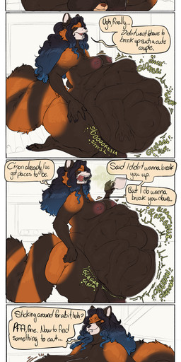 anthro balls big_balls big_breasts big_butt big_penis breast_expansion breasts burping butt butt_expansion death dialogue digestion erection expansion female female_prey foreskin genitals glk group gynomorph gynomorph_pred huge_balls huge_breasts huge_butt intersex intersex_pred male male_prey multiple_prey nipple_piercing nipples nude onomatopoeia oral_vore penis piercing prey_outline solo sound_effects text trio vore weight_gain itskorrie mia_(talash) ailurid mammal red_panda absurd_res comic english_text hi_res sequence