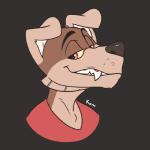 anthro clothing fur looking_at_viewer male simple_background solo teeth komdog kom_(komdog) canid canine canis domestic_dog mammal 1:1 2017 2d_animation animated digital_media_(artwork) frame_by_frame reaction_image short_playtime