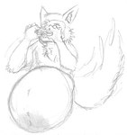 anthro beastars belly big_belly bloated canid canine canis food huge_belly legoshi_(beastars) male mammal navel obese overeating overweight overweight_anthro overweight_male sandwich_(food) sketch tail themagicsketch wolf