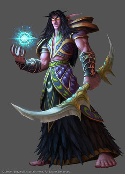 5_fingers abs armor barefoot black_hair druid feet fingers front_view glowing glowing_eyes grey_background hair holding_object holding_weapon humanoid_pointy_ears looking_at_viewer magic magic_user male muscular muscular_male not_furry pointy_ears simple_background solo standing tribal_spellcaster weapon glenn_rane blizzard_entertainment warcraft elf humanoid night_elf 2004 hi_res official_art