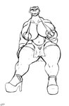 big_breasts breasts clothed clothing female footwear front_view high_heels legwear lips nipple_outline nipples shoes skimpy solo thick_lips wide_hips bigshow shadow_warrior_(series) ripper_(shadow_warrior) hi_res monochrome sketch