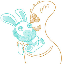 3_eyes beard body_grab colored_outline duo eyes_closed facial_hair grabbing_body half-closed_eyes hand_on_belly held_up hug male multi_eye narrowed_eyes open_mouth overweight overweight_male rabbit_ears rounded_teeth simple_background size_difference slightly_chubby slightly_chubby_male smile smiling_at_another spread_legs spreading teeth tentacles white_background barakuma90 rabbids_invasion_(series) raving_rabbids rayman_(series) ubisoft lapinibernatus_(rabbids_invasion) martian_king_(rabbids_invasion) alien lagomorph leporid mammal rabbid rabbit sketch