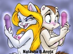 anthro blush breasts duo female female/female grin nipples open_mouth sex_toy smile vibrator natasha_cat anyja nat mammal rodent sciurid tree_squirrel 4:3 low_res