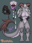 anthro claws color_swatch dragon_horn female hair horn long_ears messy_hair solo tail thick_thighs white_hair conditional_dnp taoreta mythology aeter_(taoreta) dragon mythological_creature mythological_scalie scalie 3:4 model_sheet sketch