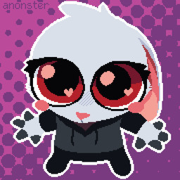 anthro big_eyes biped black_bottomwear black_clothing black_pants black_sleeves blush bottomwear clothing eyelashes fingerless_(marking) fur grey_clothing grey_fingers grey_hoodie grey_jacket grey_topwear halftone_background head_tuft hoodie jacket long_ears looking_up male outline pants pattern_background pink_nose pivoted_ears red_clothing red_eyes red_shirt red_topwear shirt simple_background solo topwear tuft white_body white_fur white_hands white_outline anonster lucas_(anonster) blanc_de_hotot domestic_rabbit lagomorph leporid mammal oryctolagus rabbit 1:1 2_frame_animation animated digital_media_(artwork) halftone pixel_(artwork) watermark