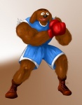 boxing_gloves clothing derp_eyes handwear male solo gavacho13 capcom muppets street_fighter the_jimmy_dean_show balrog_(street_fighter) rowlf