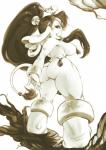 anklet anthro anthrofied bracelet breasts butt ear_piercing female hair jewelry looking_back nipple_piercing nipple_tassels nipples nude piercing plant ponytail smile solo tassels tree trunk tusks purochen shantae_(series) wayforward shantae_(elephant_form) elephant elephantid mammal proboscidean hi_res monochrome signature