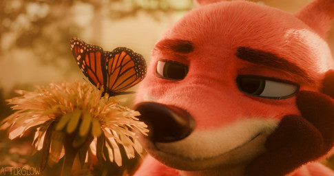 anthro black_nose close-up flower fur hand_on_face male nature on_model orange_body orange_fur plant realistic solo afterglownsfw rasterraccoon_(modeler) disney zootopia nick_wilde arthropod butterfly canid canine fox insect lepidopteran mammal red_fox true_fox 256:135 3d_(artwork) 4k absurd_res digital_media_(artwork) hi_res
