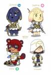 anthro armor axe black_body black_fur blue_eyes clothing female fur green_eyes group hoodie male melee_weapon red_body red_fur simple_background summoner sword tan_body tan_fur text topwear weapon white_background dc9spot animal_crossing fire_emblem fire_emblem_heroes nintendo alfonse_(fire_emblem) anna_(fire_emblem) sharena_(fire_emblem) villager_(animal_crossing) canid canine canis domestic_dog human mammal procyonid raccoon lance_(disambiguation) 2017 crossover digital_media_(artwork) english_text hi_res