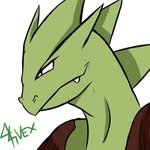 anthro brown_clothing clothing green_body male solo white_body 44vex nintendo pokemon vex_(44vex) generation_3_pokemon pokemon_(species) sceptile 2020 headshot_portrait icon low_res portrait signature