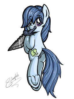 anatomically_correct anatomically_correct_anus anatomically_correct_genitalia anatomically_correct_vulva animal_genitalia animal_vulva anus butt clitoris dagger dock_(anatomy) equine_genitalia equine_vulva female feral genitals hair looking_at_viewer looking_back melee_weapon nude simple_background solo tail vulva weapon white_background selenophile hasbro my_little_pony spooky's_jump_scare_mansion earth_pony equid equine horse mammal pony 2016 3:4 crossover hi_res