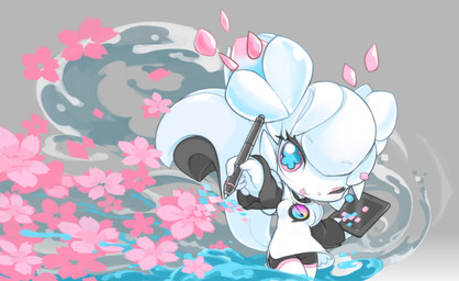 animal_ears anthro big_eyes big_iris blue_eyes bottomwear chibi chinese_commentary clothing colored_skin commentary double_bun drawing_tablet electronics english_commentary eyelashes eyeliner female flower hair hair_bun high_collar holding_stylus holding_tablet_pen long_sleeves looking_at_viewer machine makeup mandarin_collar mascot open_mouth paint petals plant pupils purple_eyes shirt short_hair short_sleeves shorts smile solo spandex spandex_shorts squirrel_ears squirrel_tail stylus symbol_in_eye tablet tablet_pc tablet_pen tail text three-quarter_view tight_bottomwear tight_clothing tight_shorts topwear tsurime unusual_pupils v-shaped_eyebrows white_body white_clothing white_hair white_shirt white_skin white_topwear tyson_tan kde krita_(copyright) kiki_the_cyber_squirrel android mammal robot rodent sciurid tree_squirrel 2014 absurd_res digital_media_(artwork) hi_res krita_(artwork) official_art signature widescreen